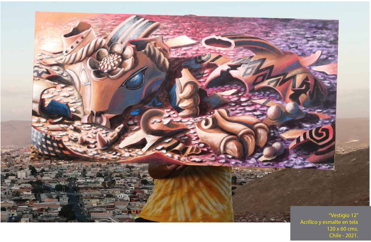 Vestigio 12 (lienzo), obra de Memo Rodríguez